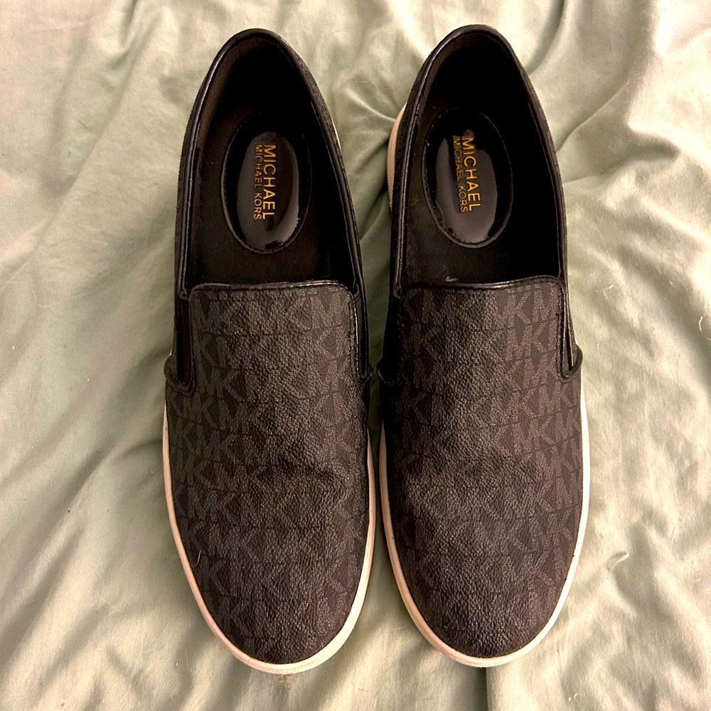 Michael Kors Leather Logo Slip On Sneakers